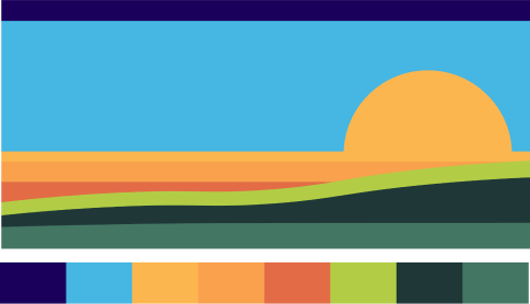 Sunrise graphic with alternate colour palette